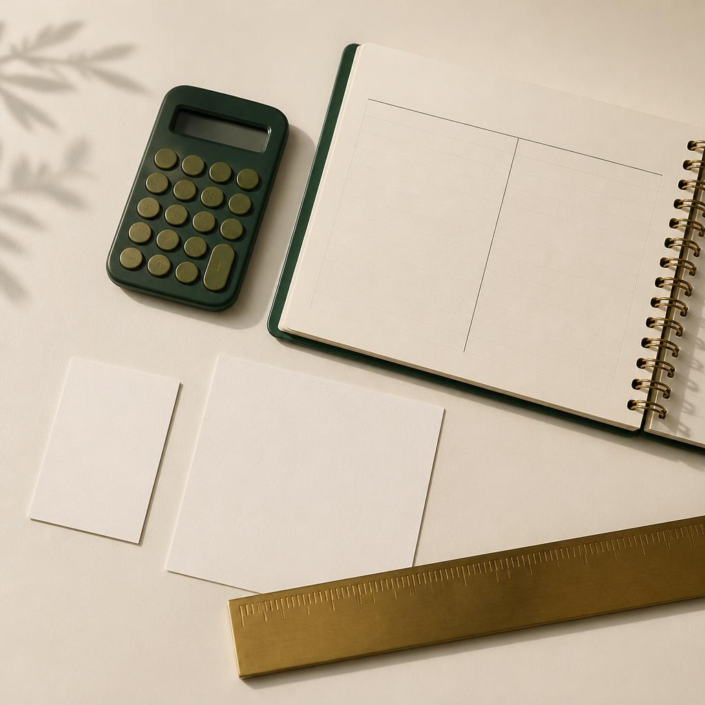 Blank comparison cards and a calculator illustrate comparing matching package amounts